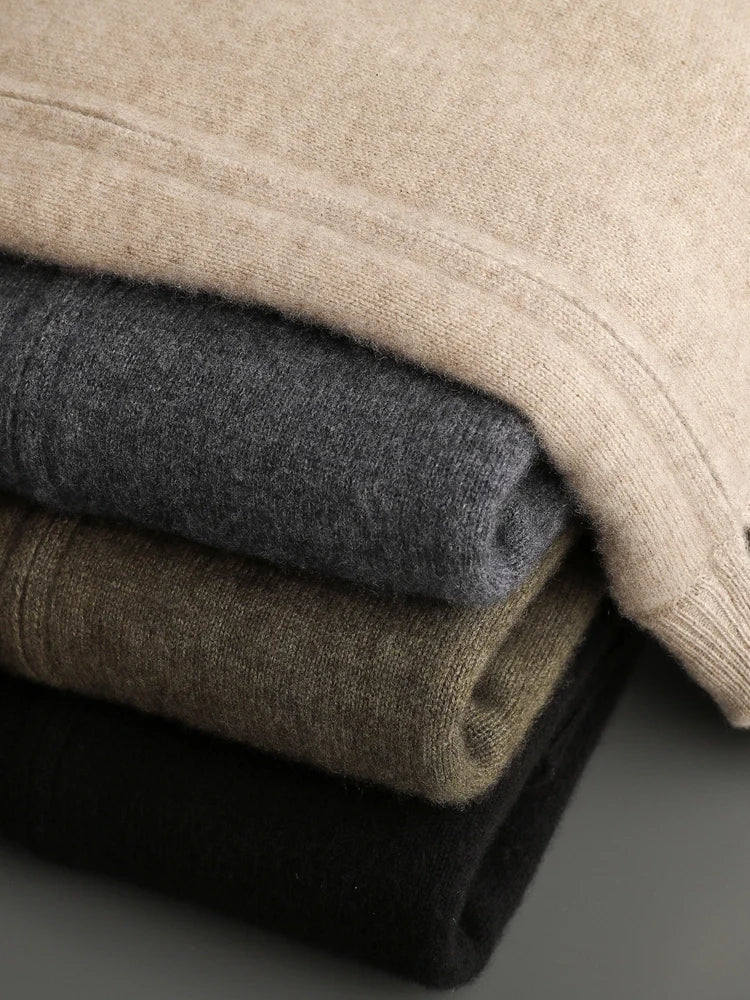 Choice High Quality Men Zipper Wool Cardigan Cashmere Sweater Autumn Winter Thick Smart Casual 100% Merino Wool Knitwear Tops