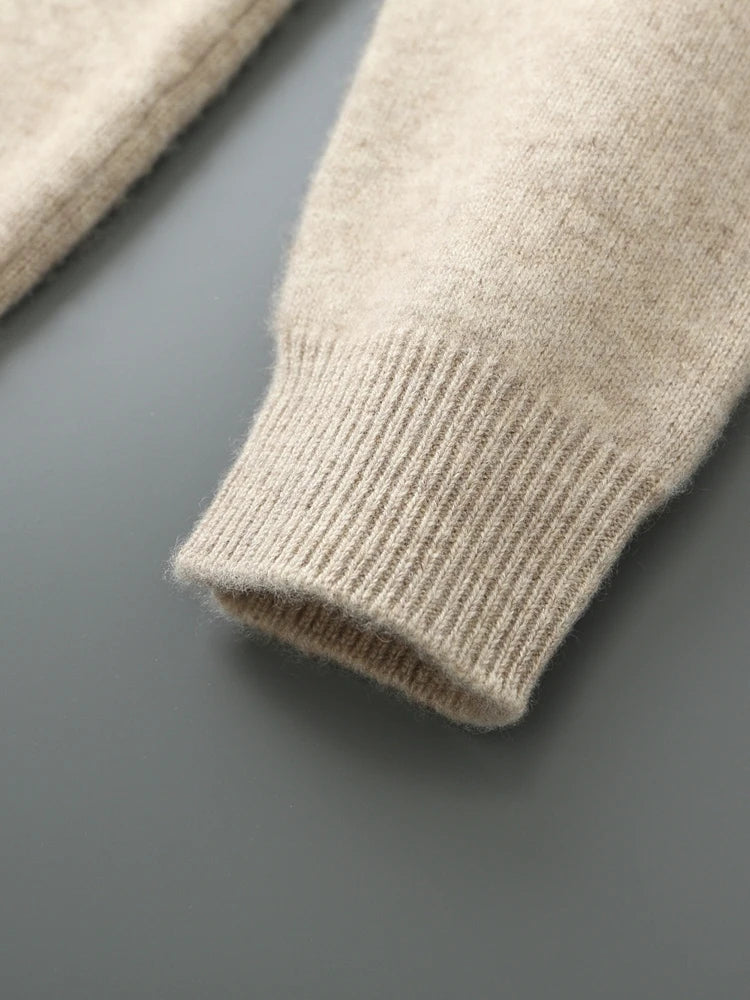 Choice High Quality Men Zipper Wool Cardigan Cashmere Sweater Autumn Winter Thick Smart Casual 100% Merino Wool Knitwear Tops