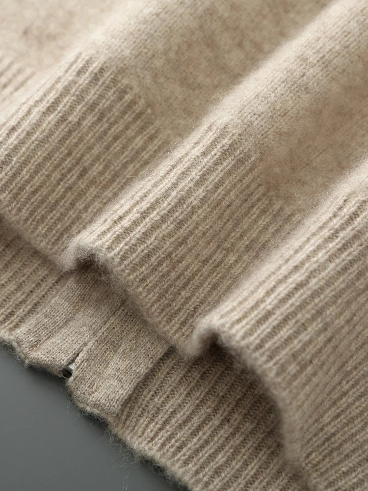 Choice High Quality Men Zipper Wool Cardigan Cashmere Sweater Autumn Winter Thick Smart Casual 100% Merino Wool Knitwear Tops